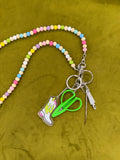 Kick Ass Rainbow Scissor Tool Necklace Chain