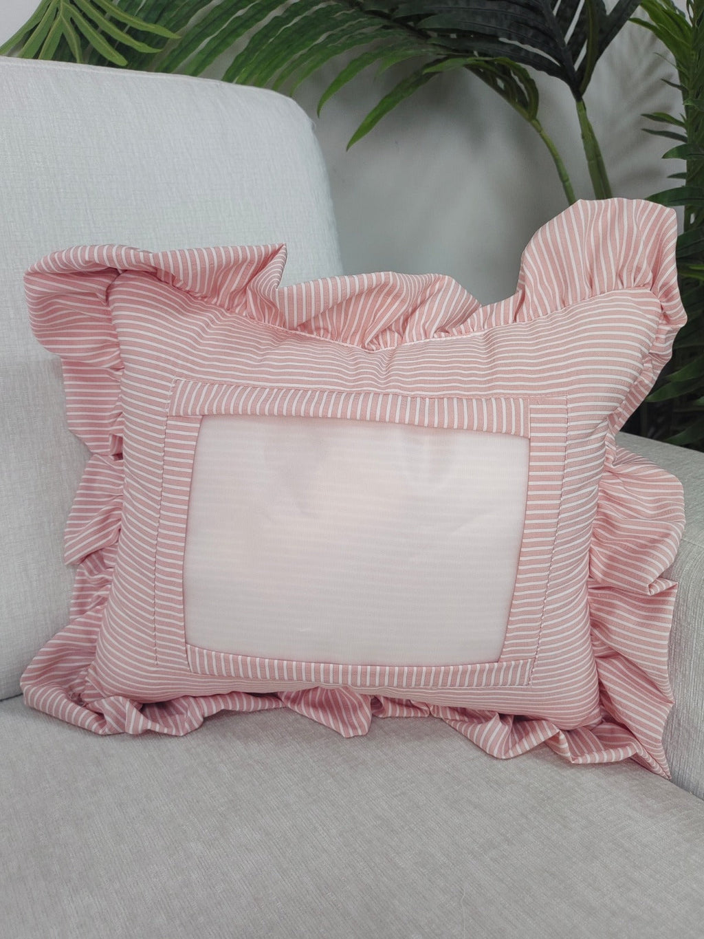 Dark Pink Stripe Self Finishing Pillow