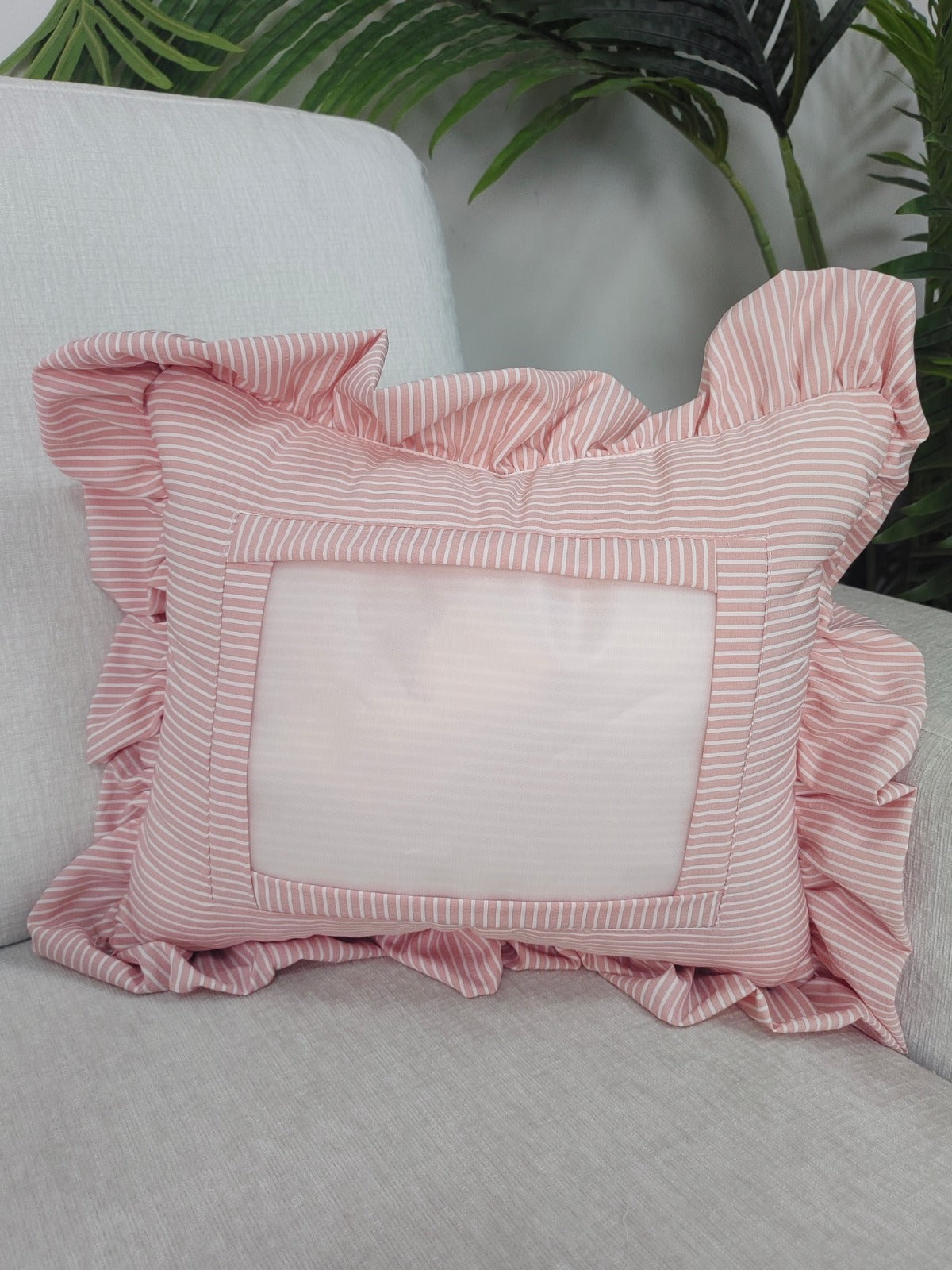 Dark Pink Stripe Self Finishing Pillow