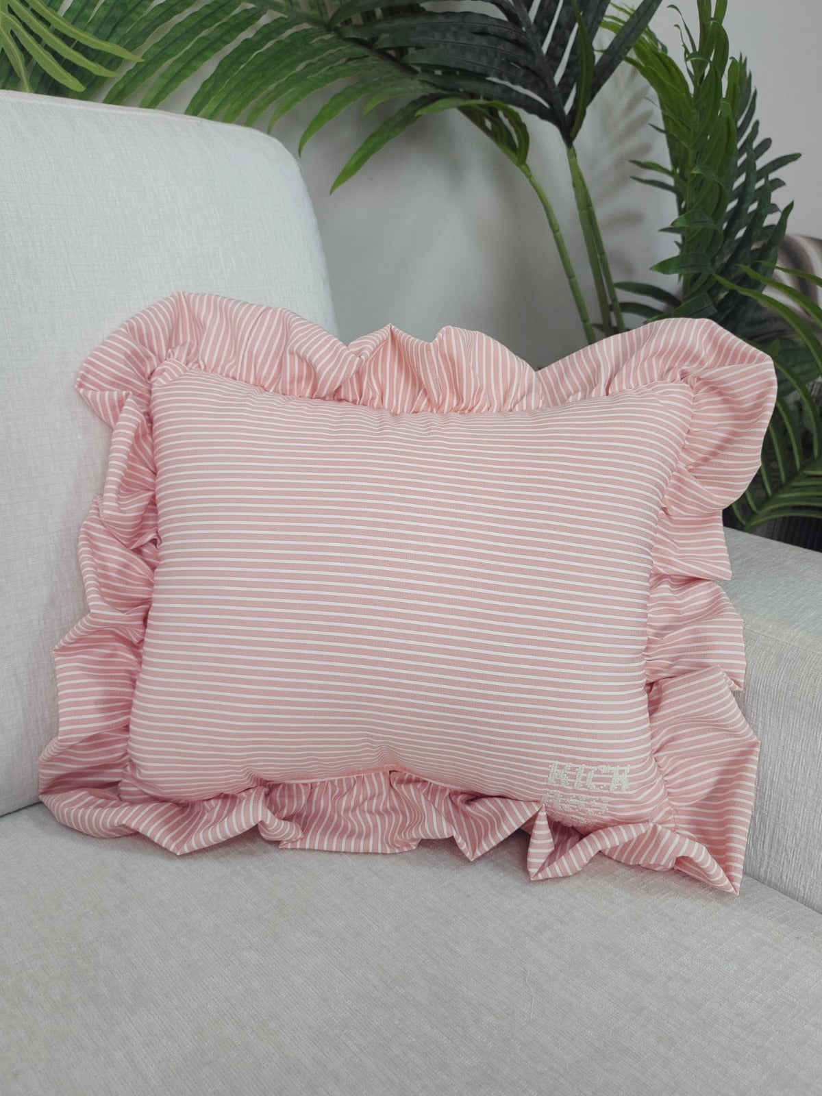 Dark Pink Stripe Self Finishing Pillow